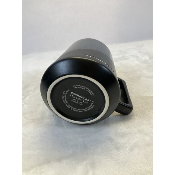Starbucks‎ 2017 Matte Black Ceramic Mug – 14 oz Glossy Mirror Glaze Coffee Cup - Picture 5 of 6